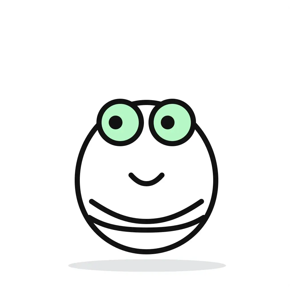 Cartoon frog sitting on a lily pad, simple bold outlines, printable colouring page